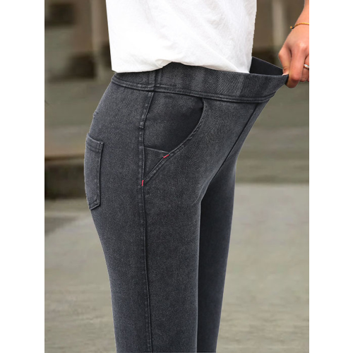 Plain Casual Loose H-Line Straight Pants With Pockets